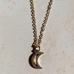 CHARMED Moon Encrusted Necklace | Gold