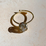 RAW CLAW Labradorite Crystal Ring | 14kt Gold (Adjustable)