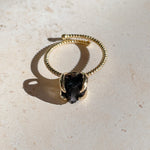 RAW CLAW Black Tourmaline Crystal Ring | 14kt Gold (Adjustable)