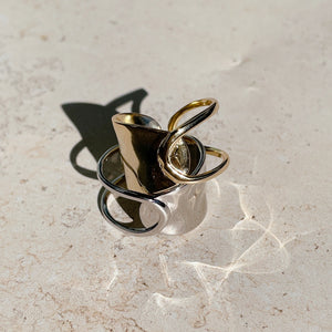 MILLA Dress Ring | Gold/Sterling Silver (Adjustable)