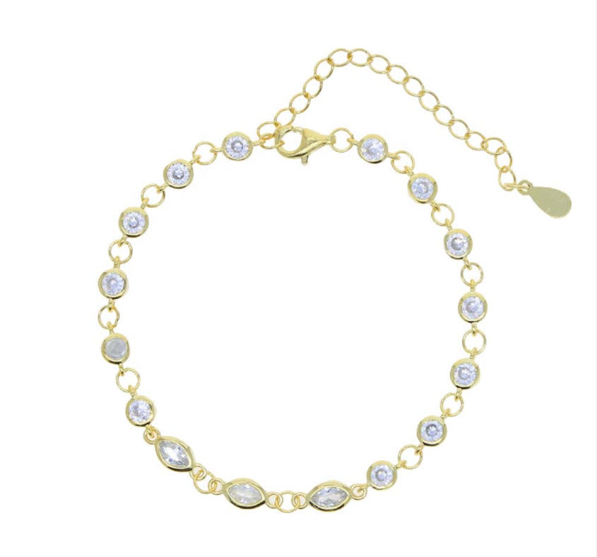 KIMMEY Marquise & Bezel Bracelet | Gold/Silver