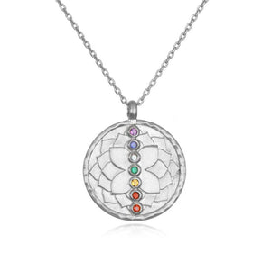 CHAKRA 7 Gemstone Necklace | Sterling Silver (18 inch chain)