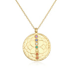 CHAKRA 7 Gemstone Necklace | Gold (18 inch chain)