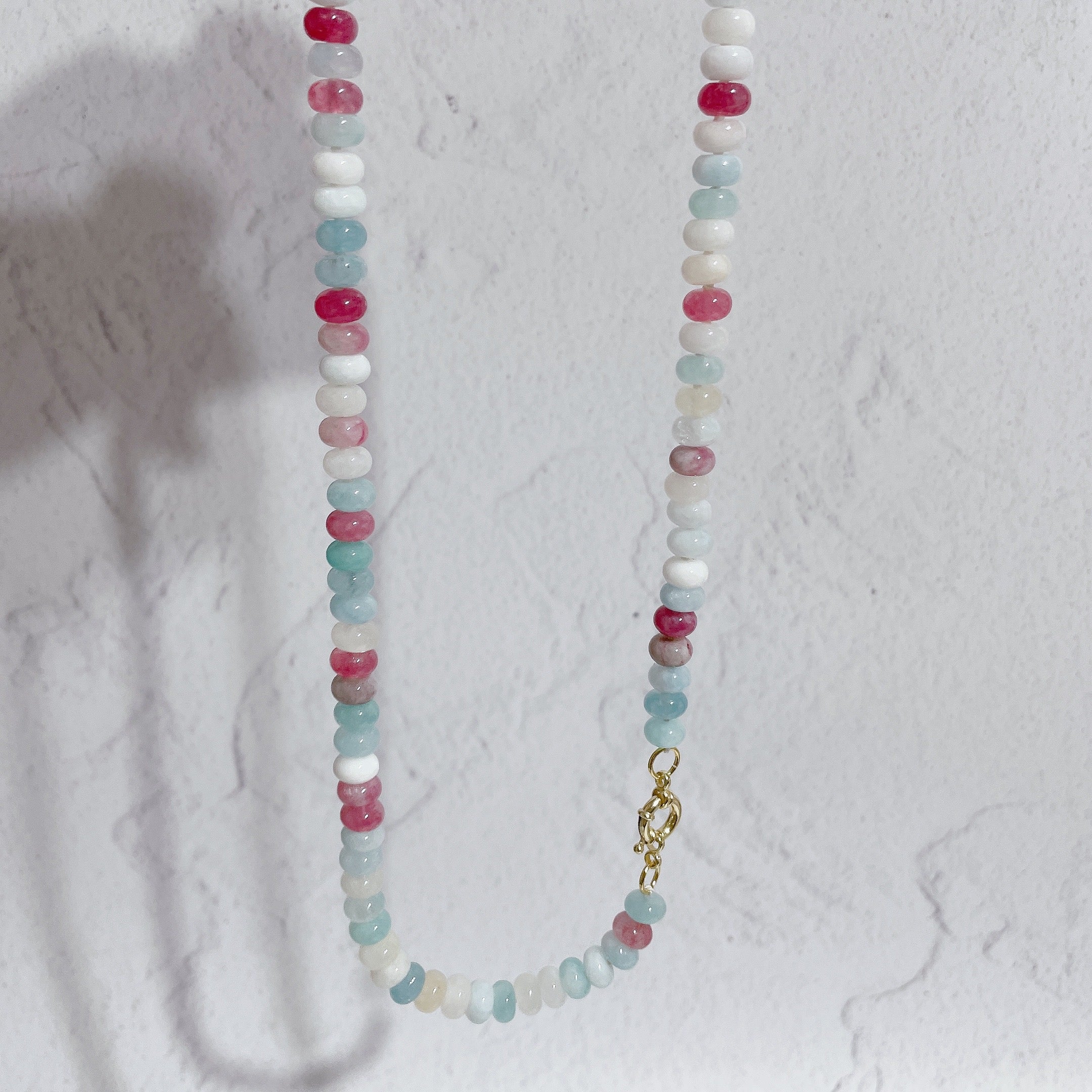 PASTEL 2.0 CANDY Beaded Gemstone Necklace | Gold | 22.5" | ONE OF A KIND