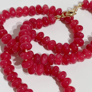 'NEW' STRAWBERRY KISSES Quartz Beaded Gemstone Necklace | Gold | ONE OF A KIND
