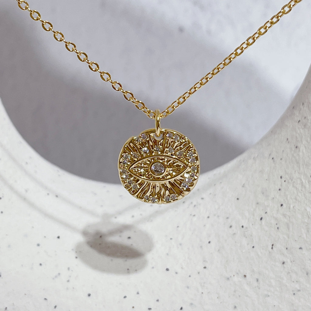EVIL EYE CZ Pendant Necklace | Gold