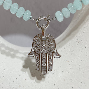 CZ HAMSA Large Charm | Silver *Luxe Collection