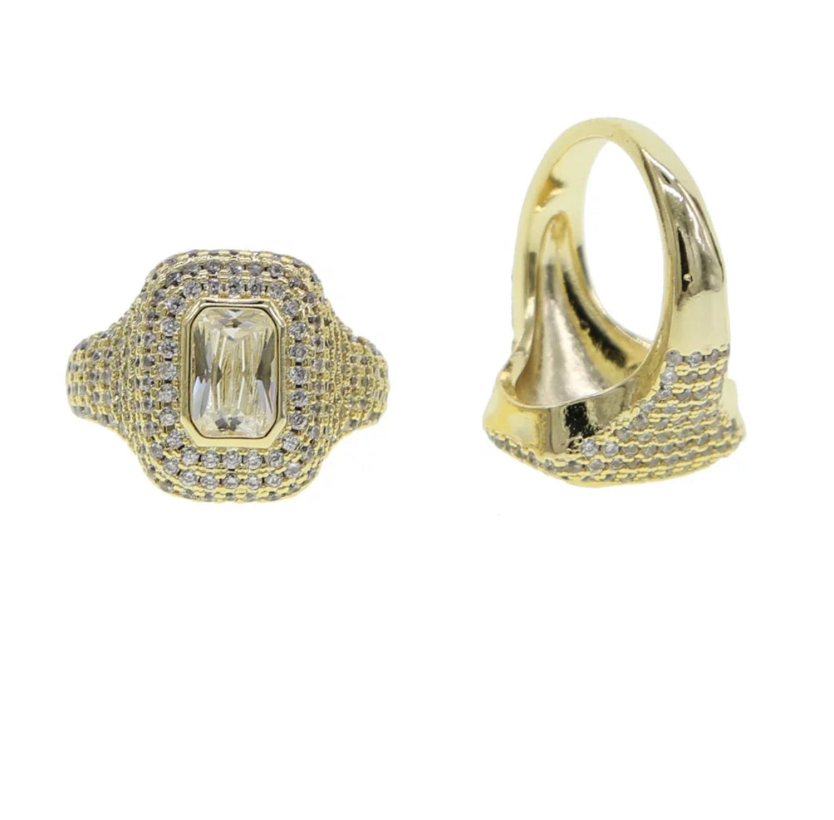 SOCIALITE Paved Dress Ring | Gold