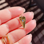 LUCKY Heart Charm | Turquoise | Gold