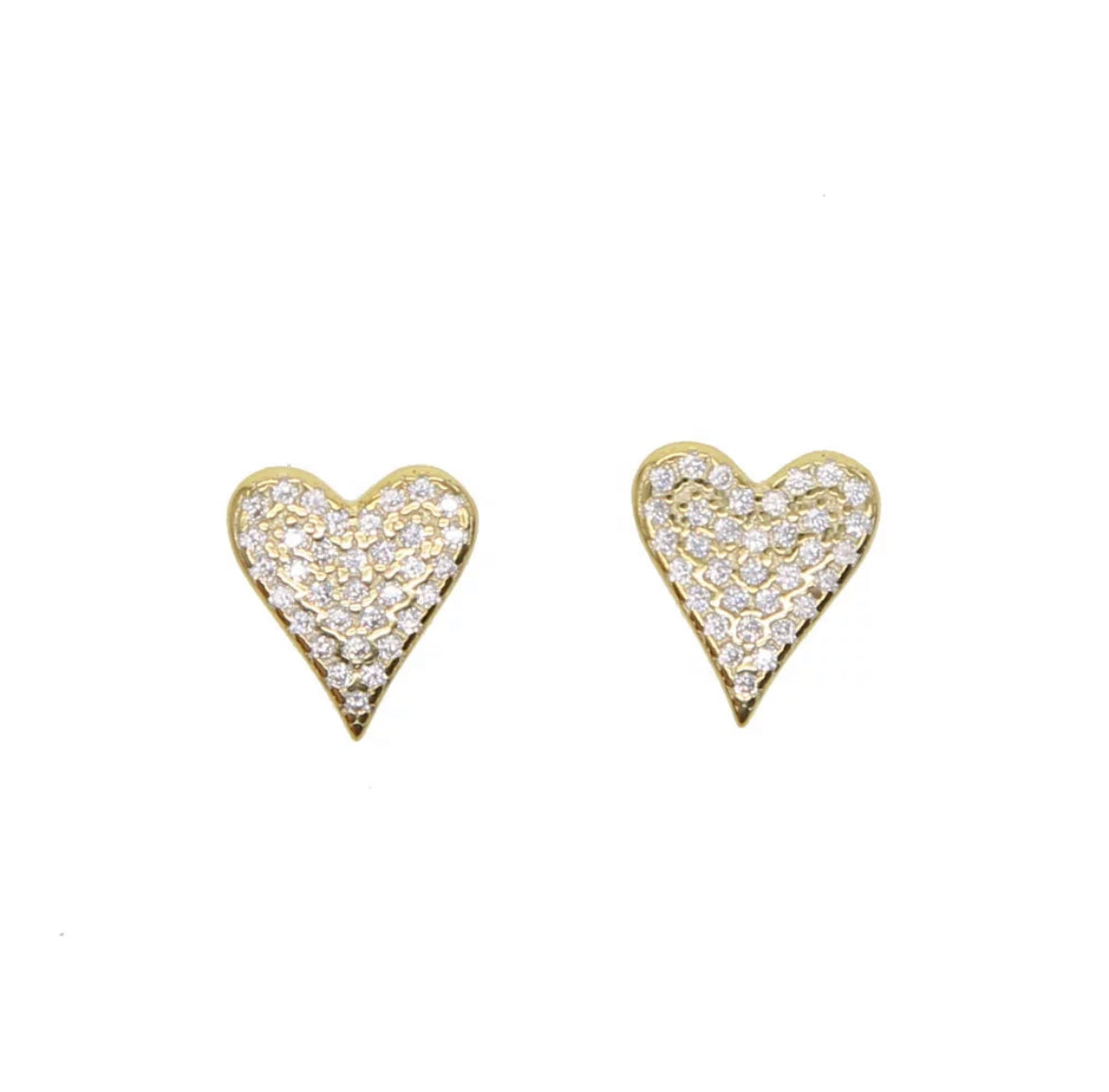 I'M YOURS Paved Heart Studs | Gold