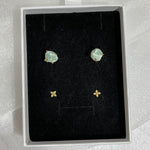 RAW Frosted Green Aventurine Crystal Stud Packs | 14kt Gold
