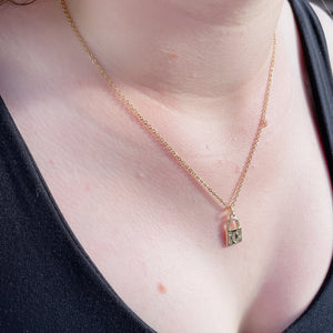 CHARMED Promise Lock Encrusted Necklace | Gold