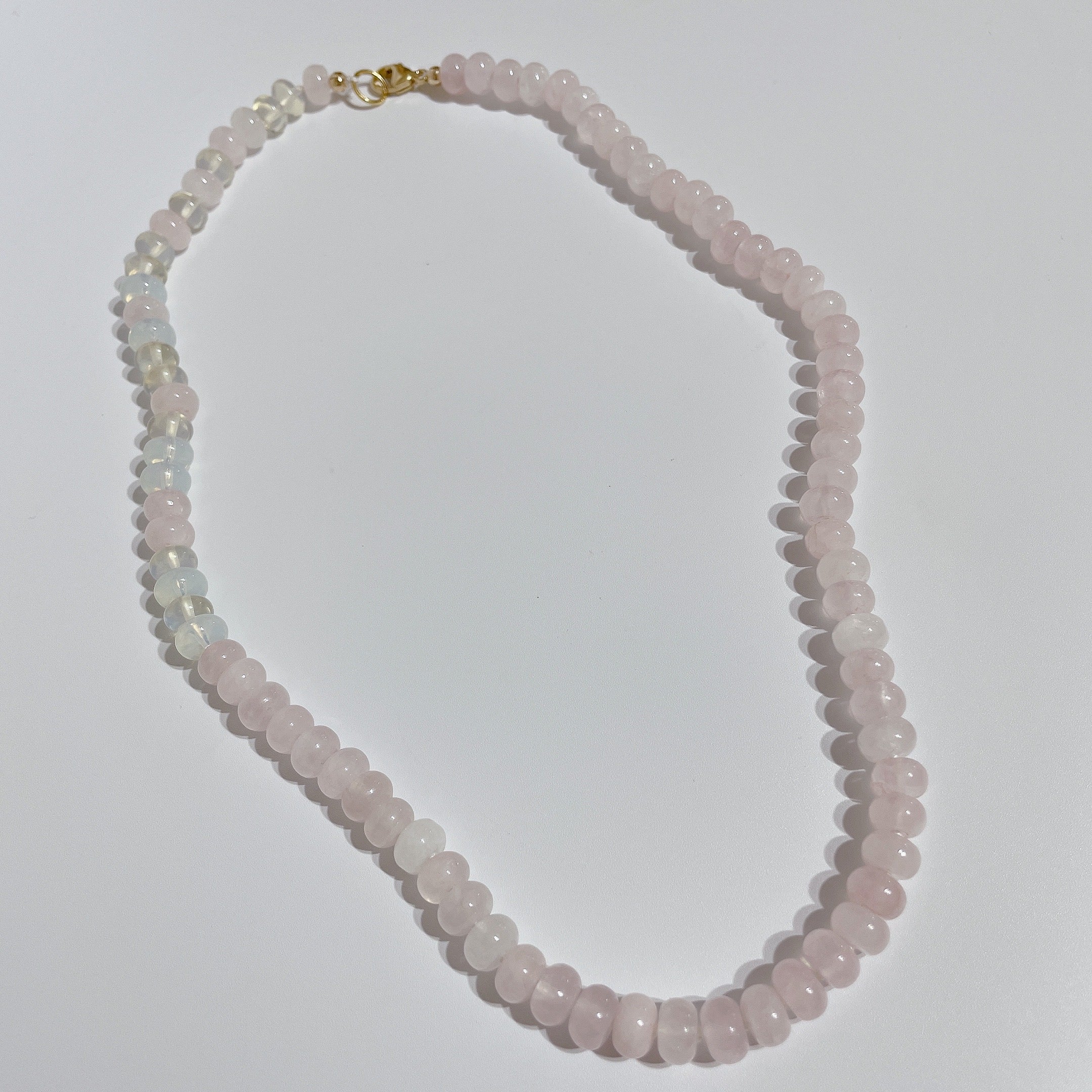 'NEW' PINK PRINCESS Beaded Gemstone Necklace | Gold | ONE OF A KIND