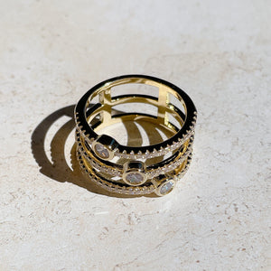 POMPEI Paved Ring | Gold