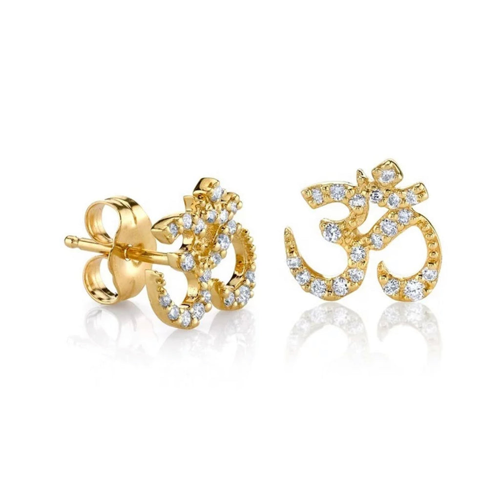 OM Encrusted Studs | Gold