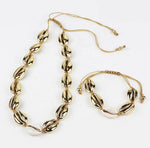 #2 CALYPSO Shell Necklace & Bracelet Set | Gold