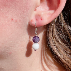 VIOELA Amethyst Crystal Earrings | Sterling Silver