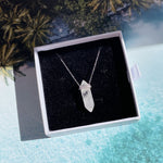 CERES Quartz Crystal Point & Diamond Necklace | Silver