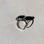 POLISHED Black Onyx Cuff Ring | Silver (Adjustable)