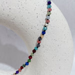 RAINBOW Mini Beaded Gemstone Necklace | Gold | 19" ONE OF A KIND