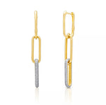 GEOMETRIC Link Paved Earrings | Gold