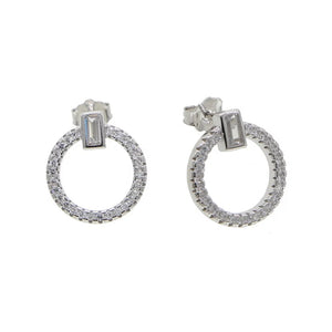 ANNA Baguette Encrusted Studs | Sterling Silver