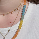 'NEW' TROPIC CRUSH Beaded Gemstone Necklace | Gold | 21.5" | ONE OF A KIND