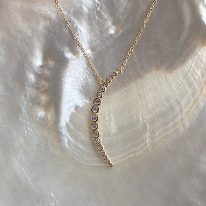 ECLIPSED MOON Diamond Necklace | Gold (18 inch chain)