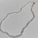 'NEW' MINI FRESHWATER PEARL Beaded Necklace with Blue Silk Thread | Gold | 18"