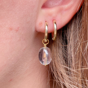 CLICKER Hoop Charm Earrings | Gold/Silver