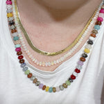 PIXIE CANDY Beaded Gemstone Necklace | Gold | 23" | ONE OF A KIND