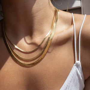 SUNSHINE Herringbone Chain  |  Gold (18 inches)