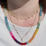 'NEW' RAINBOW CANDY Beaded Gemstone Necklace | Gold | ONE OF A KIND