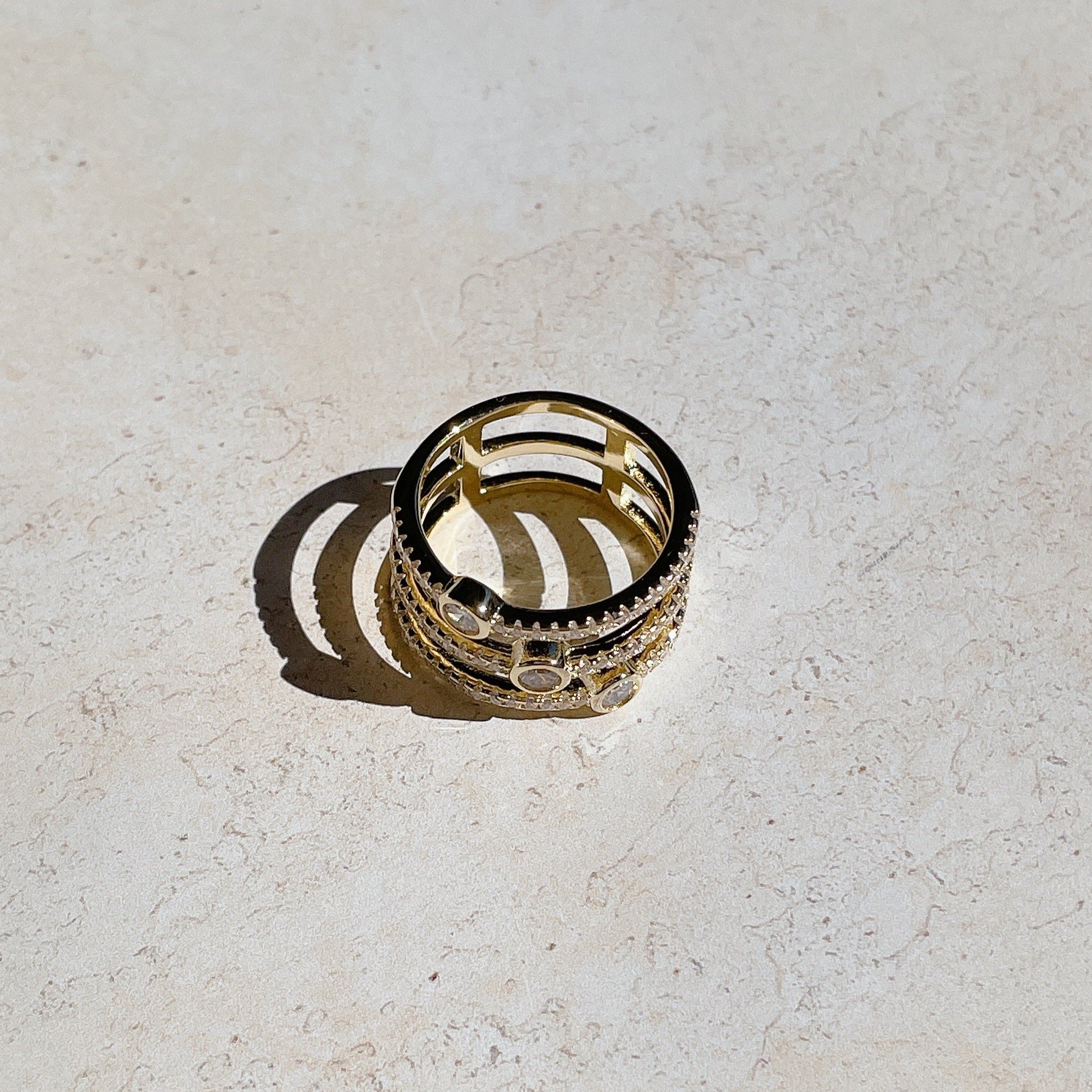 POMPEI Paved Ring | Gold