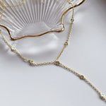 CLASSIC CZ Bezel Drop Necklace | Gold