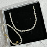 ARIEL Freshwater Pearl Necklace & Bracelet Set | Gold