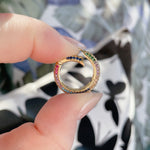 RAINBOW CZ O'RING Necklace Connector/Charm (Push Open) | Gold