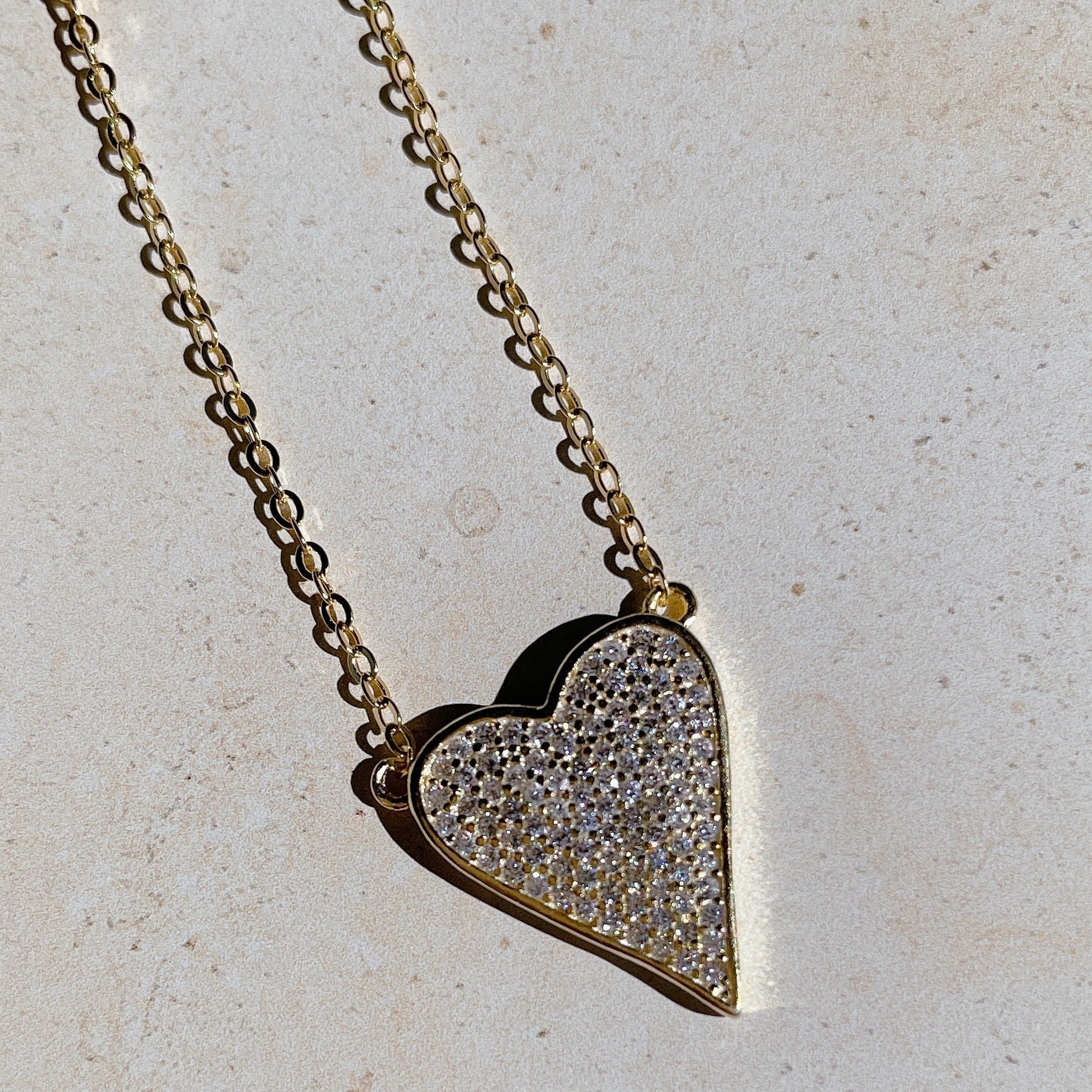 I'M YOURS Pave Heart Necklace | Gold/Sterling Silver