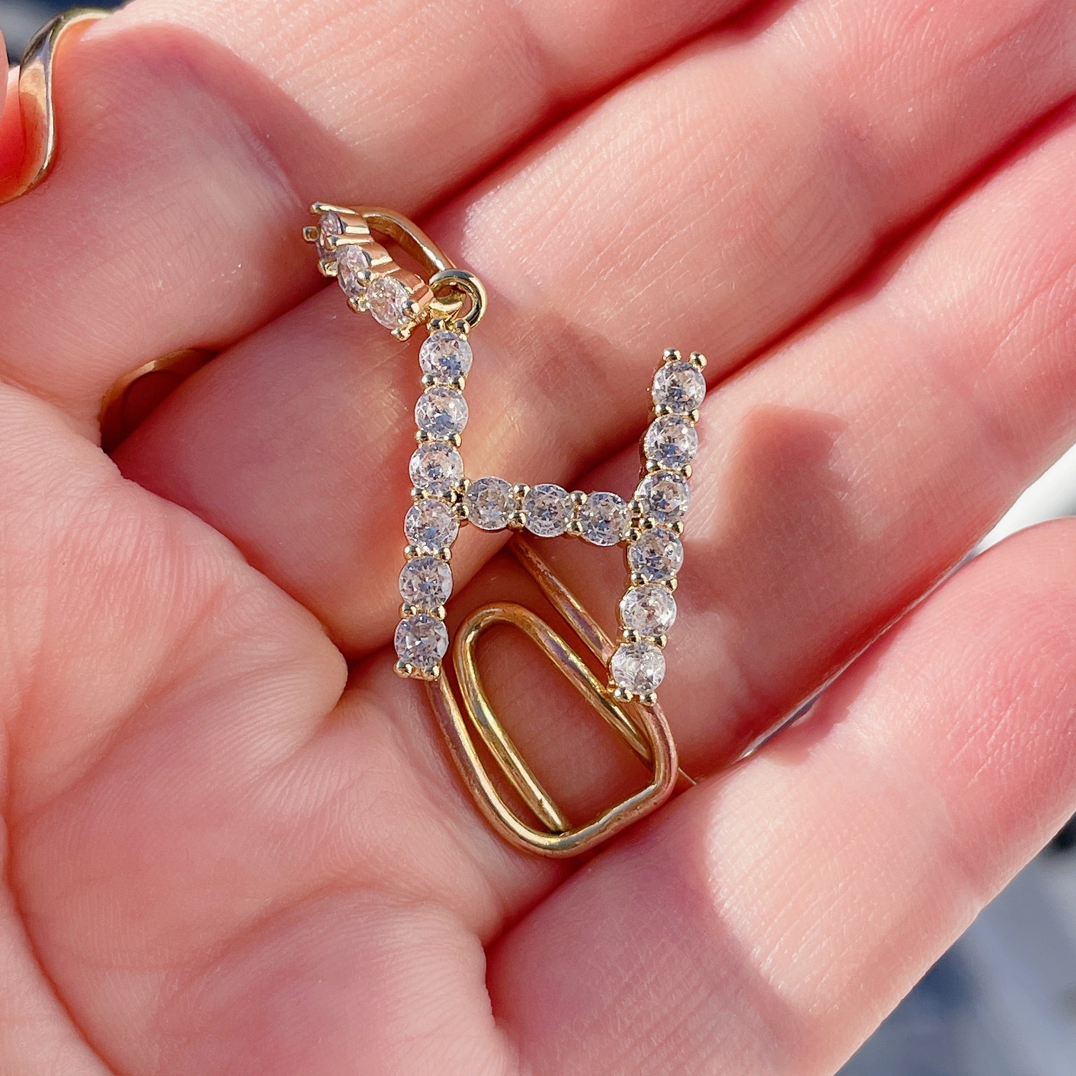 A-Z INITIAL LETTER CZ Charm | Gold