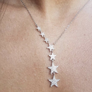 STARRY CLUSTER Encrusted Necklace | Silver
