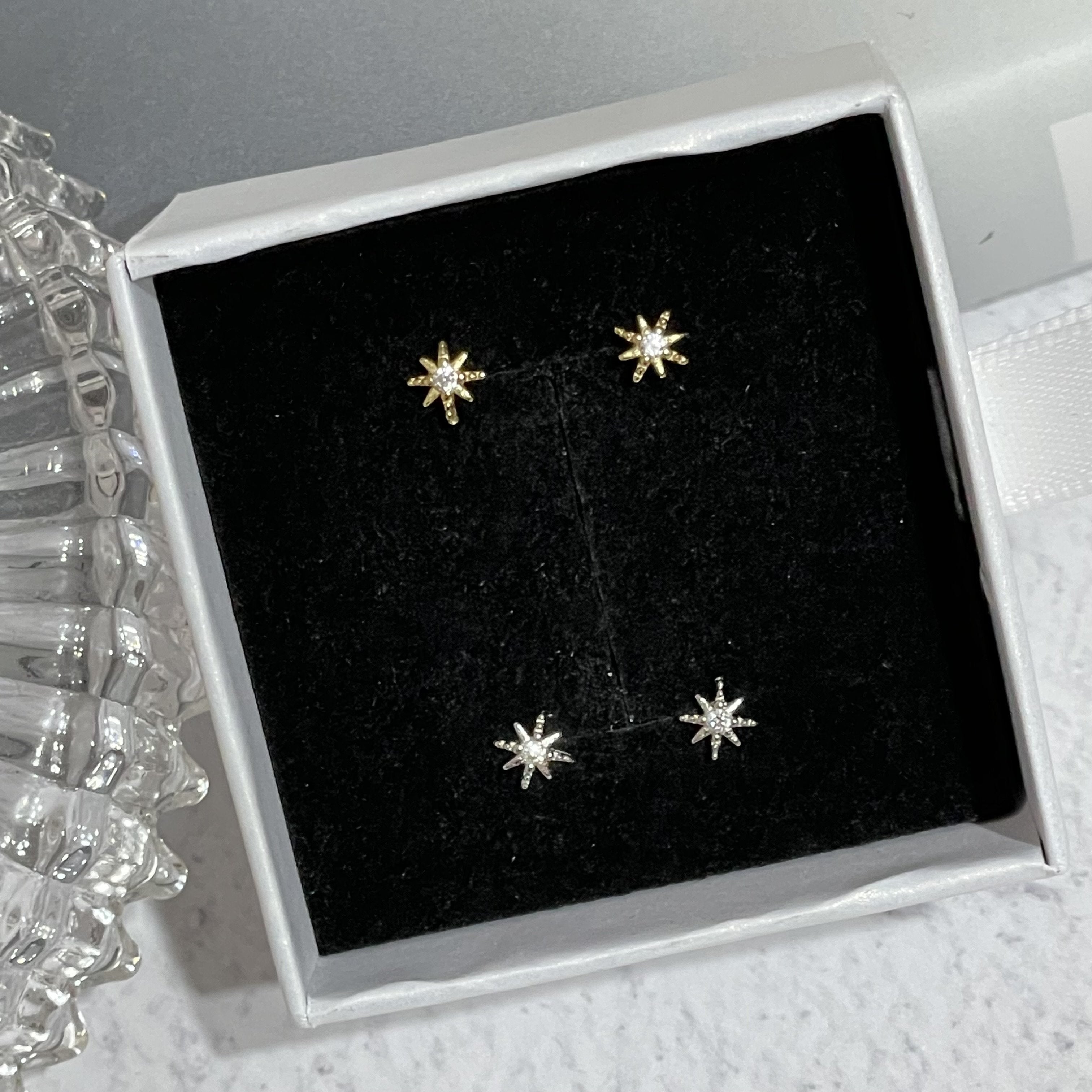 STARBURST Mini Diamond Studs | Sterling Silver
