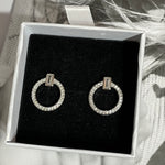 ANNA Baguette Encrusted Studs | Sterling Silver