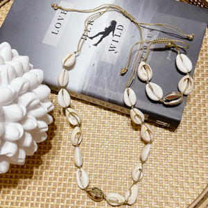 #1 CALYPSO Shell Necklace & Bracelet Set | Gold
