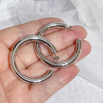 LOLA Chunky Large Hoops | Silver
