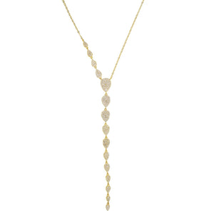 SULTRY Long Paved Teardrop Necklace | Gold