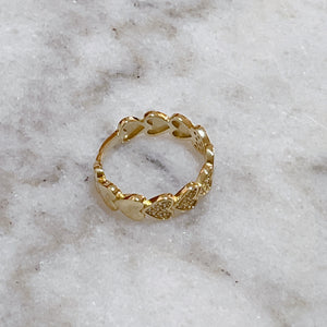 FOREVER Paved Heart Ring | Gold