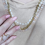 CHAMPAGNE Beaded Gemstone Necklace | Gold | ONE OF A KIND