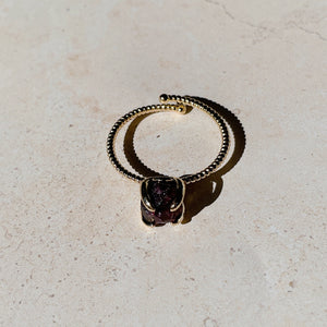 RAW CLAW Red Garnet Crystal Ring | 14kt Gold (Adjustable)