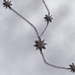 RADIANT 5 Star Encrusted Drop Necklace | Silver