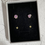 RAW Purple Fluorite Crystal Stud Packs | 14kt Gold